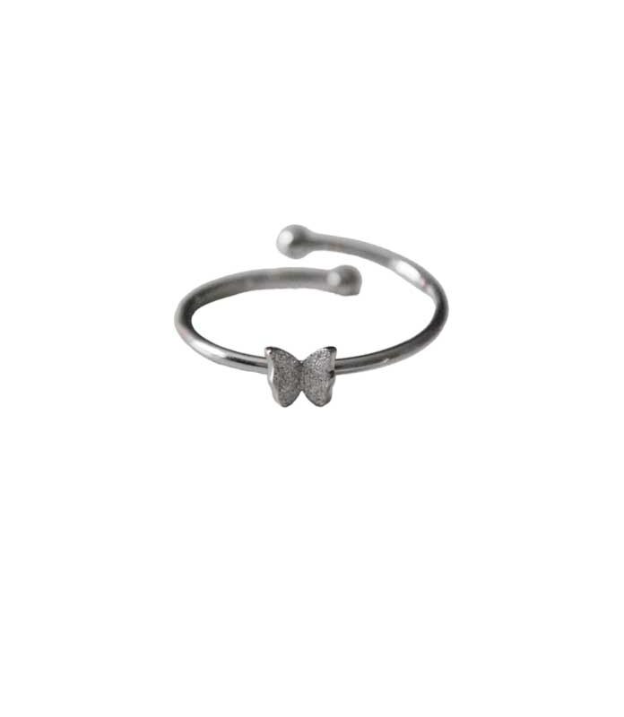 Anillo acero mariposa