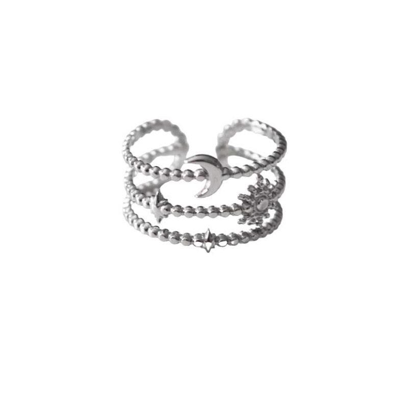 Anillo acero plateado