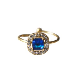Anillo acero cristal azul