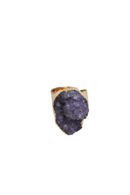 Anillo morado piedra drusa - Imagen 2