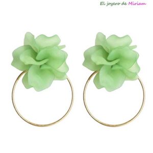 Pendientes verde agua resina