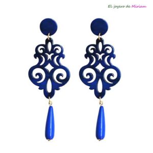 Pendientes azulones flamenca