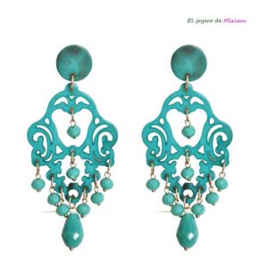 Pendientes flamenca turquesa