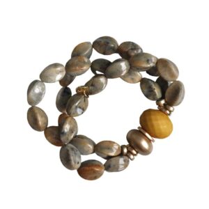 Pulsera marrón cuentas resina