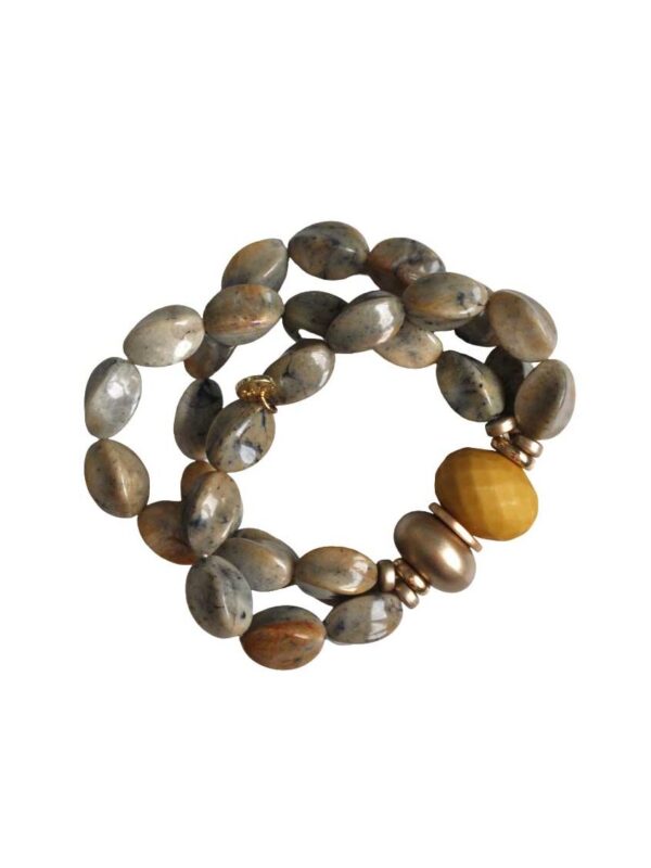 Pulsera marrón cuentas resina