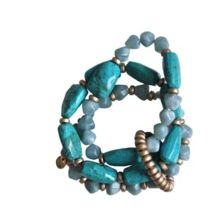 Pulsera turquesa cuentas resina