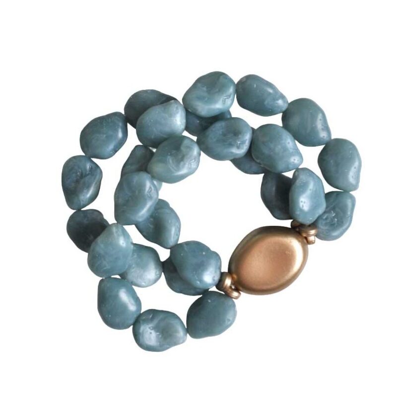Pulsera azul cuentas resina