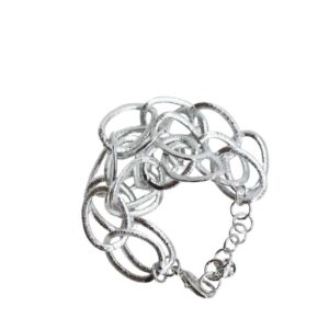 Pulsera plateada eslabones