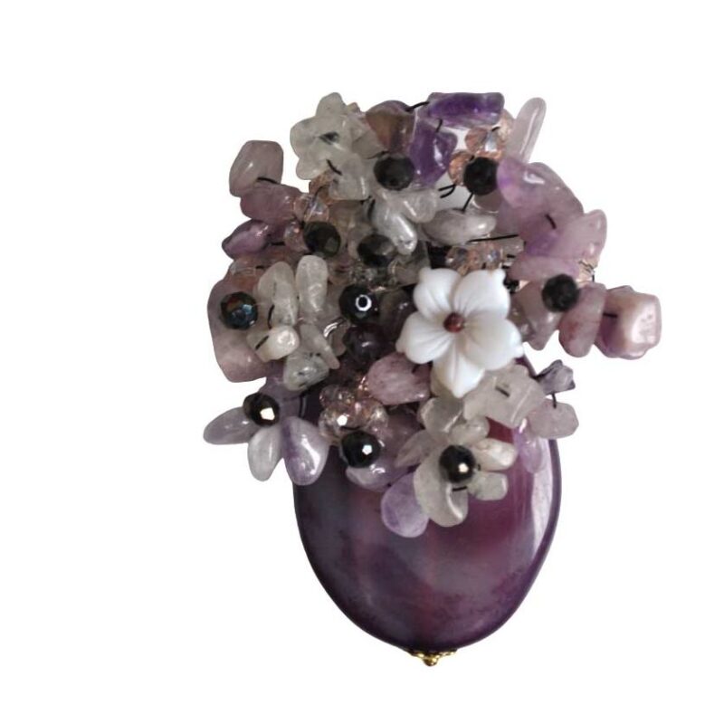 Broche cuarzo morado