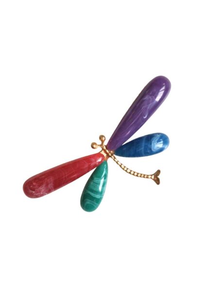 Broche libélula resina