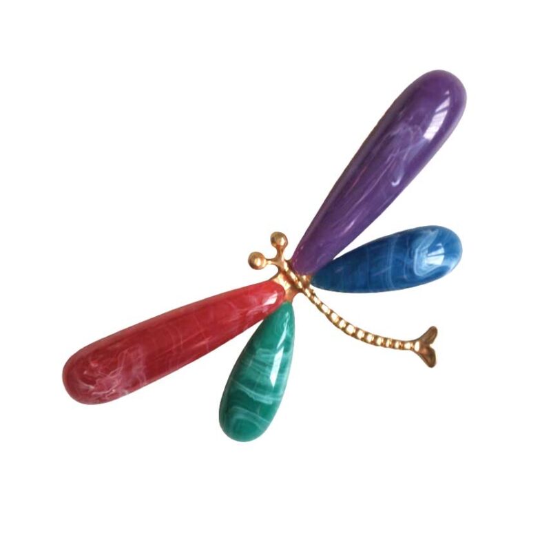 Broche libélula resina