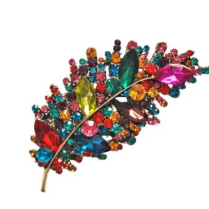 Broche hoja multicolor