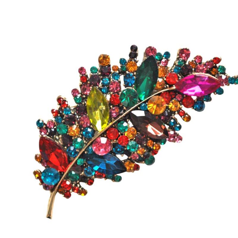 Broche hoja multicolor