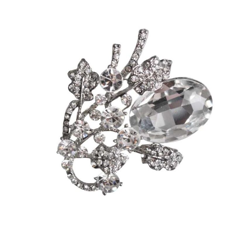 Broche cristales blancos