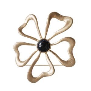 Broche flor metal y resina