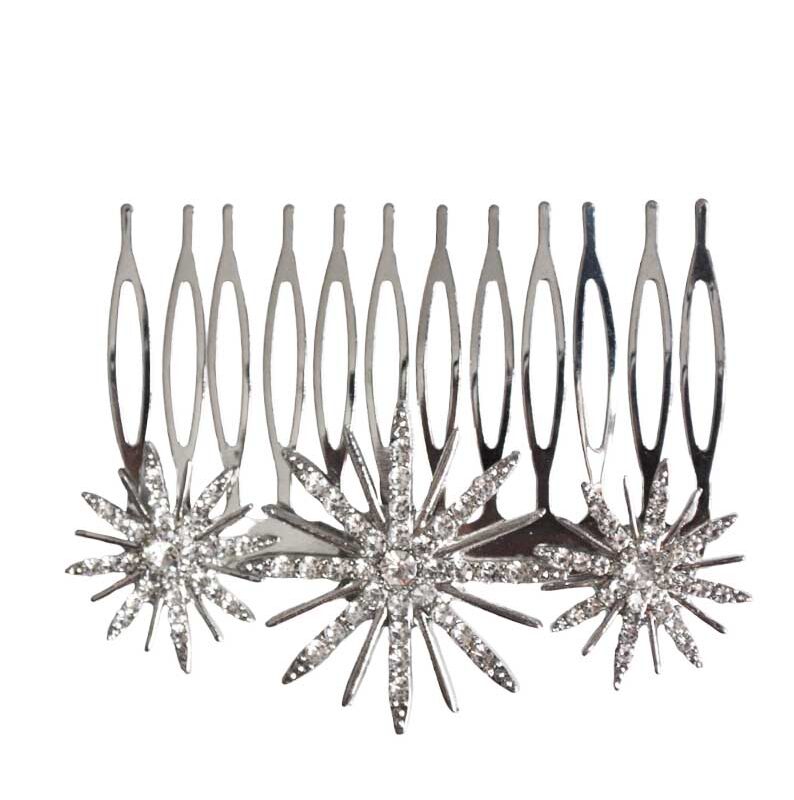 Peineta plateada estrellas