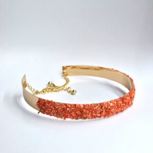 Cinturón dorado piedras naranjas