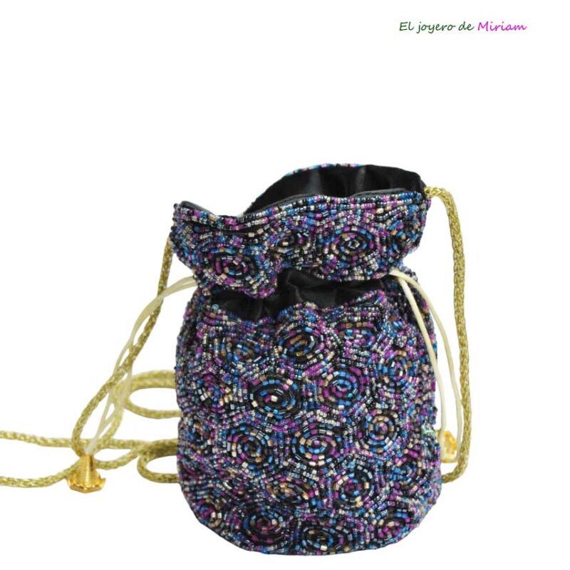 Bombonera azul y morada