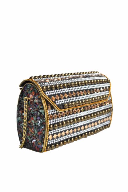 Bolso clutch rígido cristales - Imagen 3