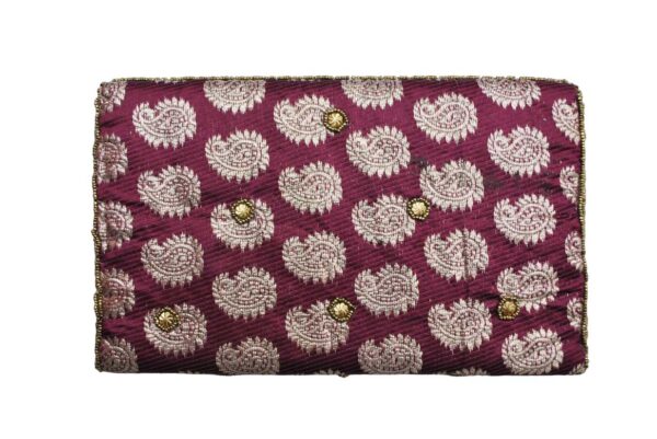 Cartera burdeos y dorada - Imagen 2