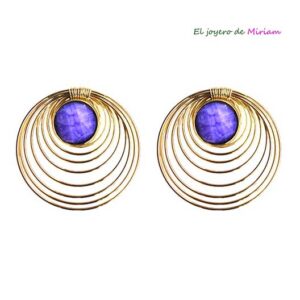 Pendientes morados espiral