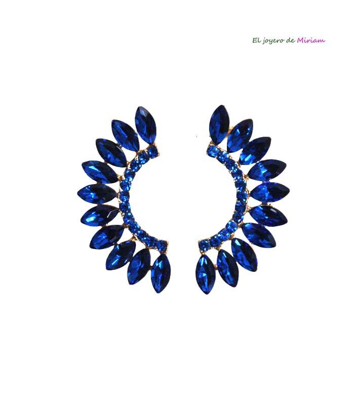 Pendientes cristal azul eléctrico