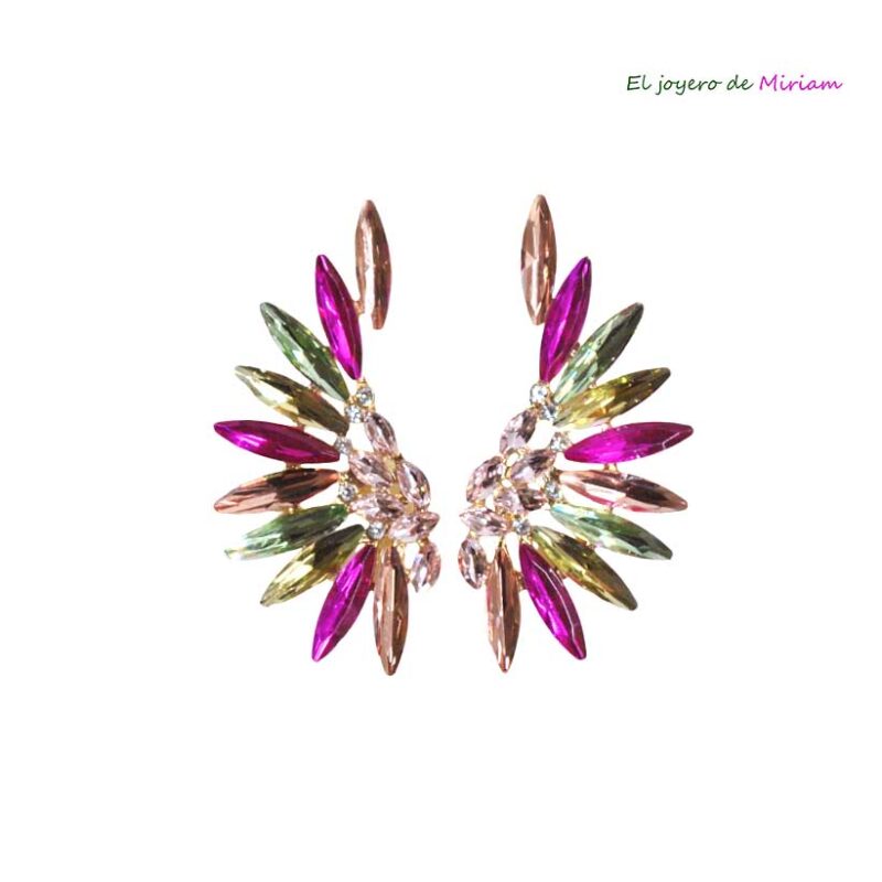 Pendientes flores multicolor