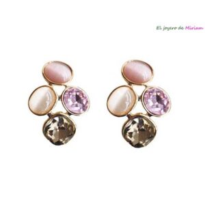 Pendientes rosas facetados