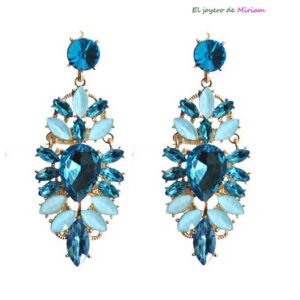 Pendientes largos azules
