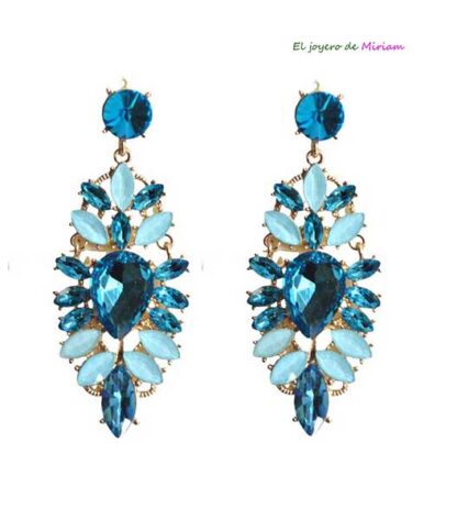 Pendientes largos azules