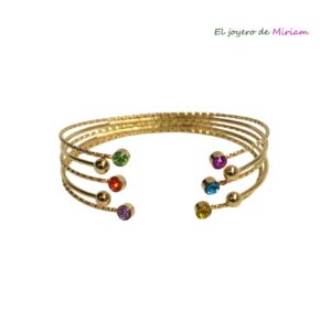 Brazalete dorado y multicolor