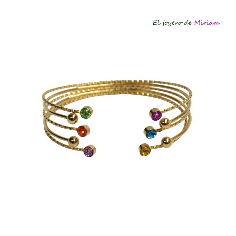 Brazalete dorado y multicolor