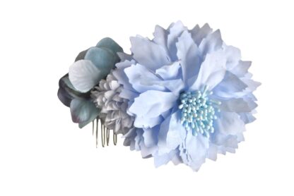 Peineta flores azul celeste - Imagen 2