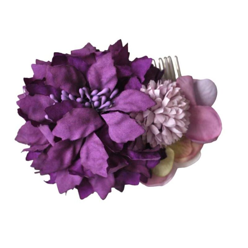 Peineta morada flores