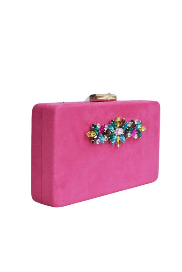 Bolso de fiesta fucsia pedrería - Imagen 2