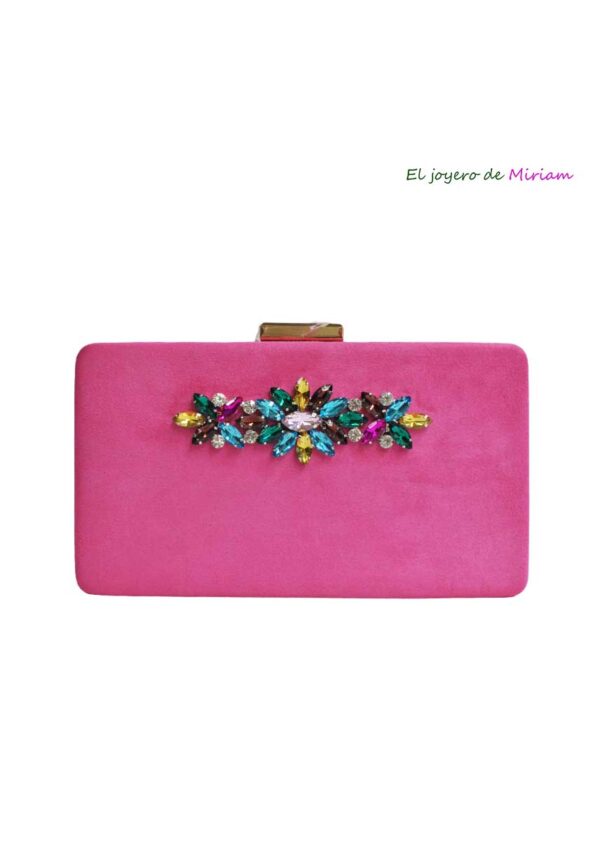 Bolso de fiesta fucsia pedrería