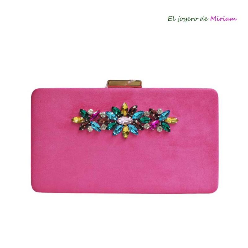 Bolso de fiesta fucsia pedrería