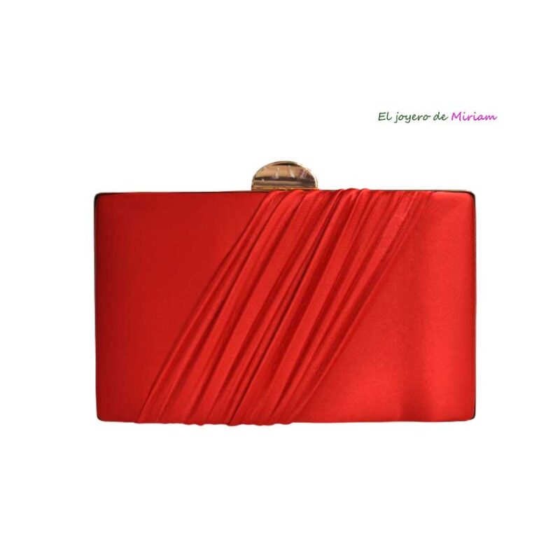 Bolso clutch rojo de raso