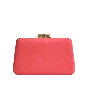 Bolso clutch coral ovalado