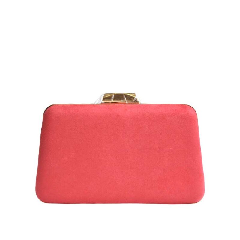 Bolso clutch coral ovalado