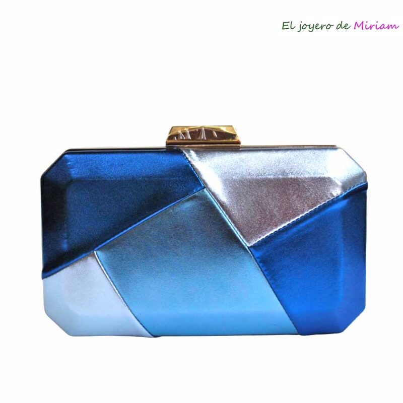 Clutch tonos azules metalizados