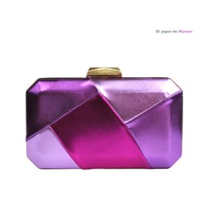 Clutch tonos morados metalizados