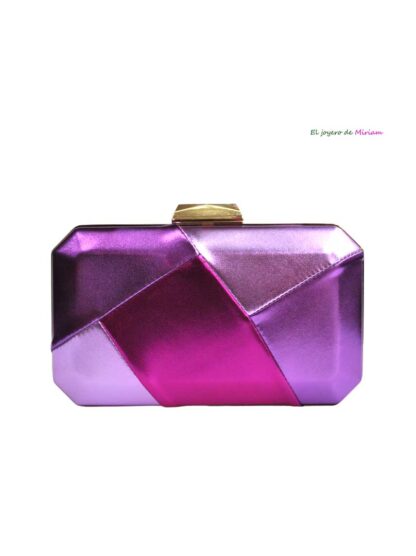 Clutch tonos morados metalizados