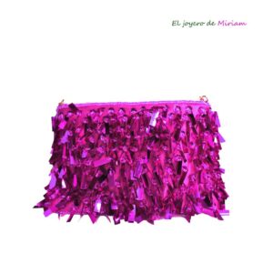 Bolso clutch fucsia metalizado