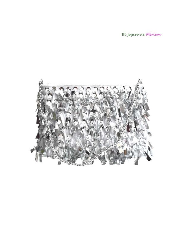 Bolsito clutch adornos plata