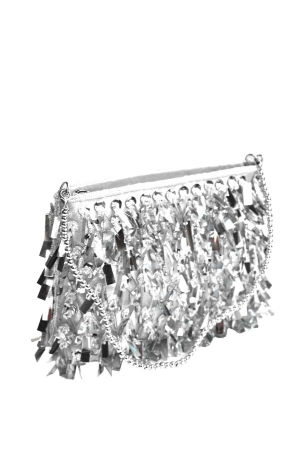 Bolsito clutch adornos plata - Imagen 2