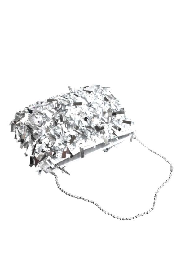Bolsito clutch adornos plata - Imagen 3