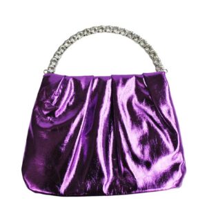 Clutch morado metalizado asa