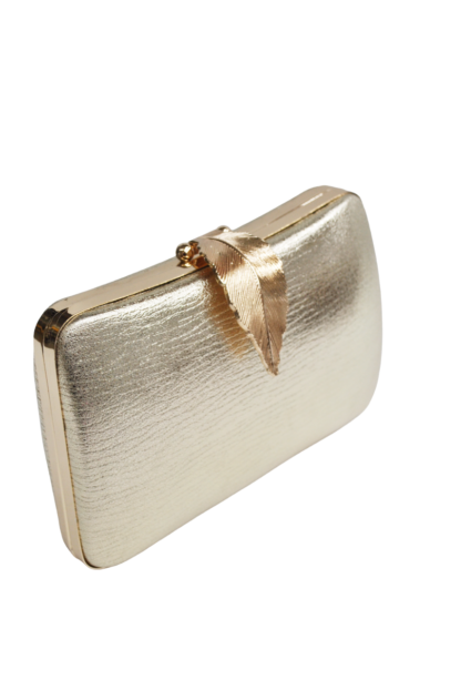 Bolso clutch dorado hoja - Imagen 2