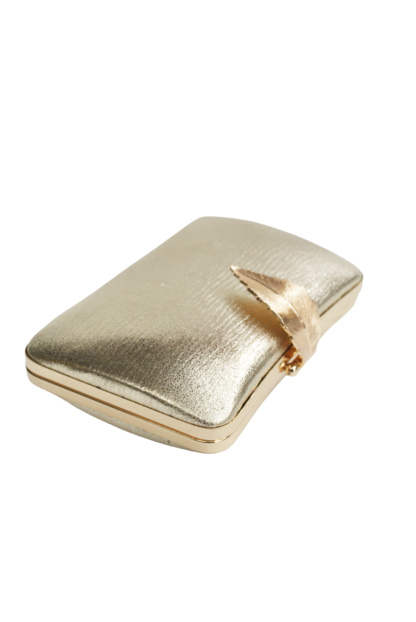 Bolso clutch dorado hoja - Imagen 3